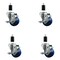 Service Caster 3'' SS Blue Poly Swivel 1-3/8'' Expanding Stem Caster Set with Brake, 4PK SCC-SSEX20S314-PPUB-BLUE-TLB-138-4 - alternate 1